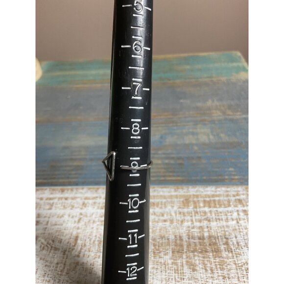 Triangle Open Silver Ring Geometric Minimalist Design - Picture 2 of 3